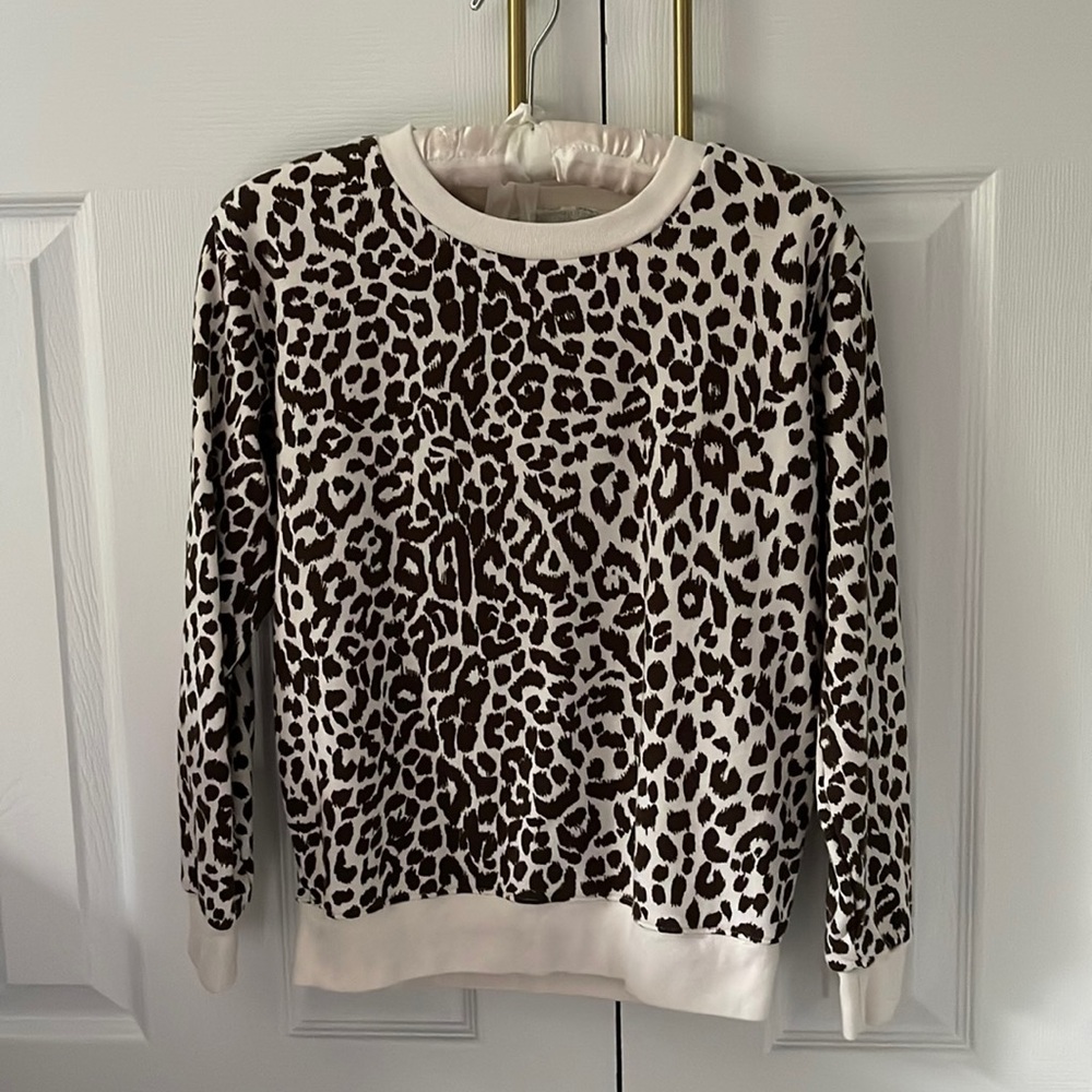 J. Crew leopard print crew neck sweatshirt